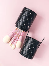 Black Large capacity multi-functional makeup brush storage container diamond square nail makeup tool storage pen holder