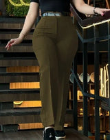 Women's Pants Autumn Fashion New Pants High Waist Straight Leg Work Pants Temperament Commuting Slim Fit Elegant Pants