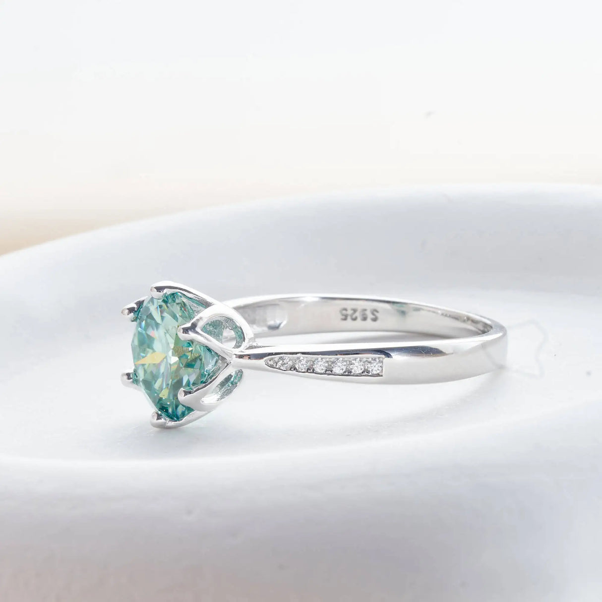 3 Carat Moissanite Ring For Women 925 Sterling Silver Round Engagement Ring Fine Jewelry Silver Color Ring For Women Dating Gift