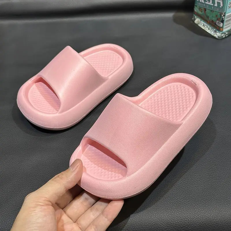 Summer Solid EVA Boys Girls Slippers Waterproof Soft Bottom Beach Shoes For Children Indoor Non Slip Casual Kids Slippers