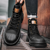 Men's boots four seasons high-top casual boots canvas boots soft-soled non-slip thick-soled outdoor boots fashion tooling boots