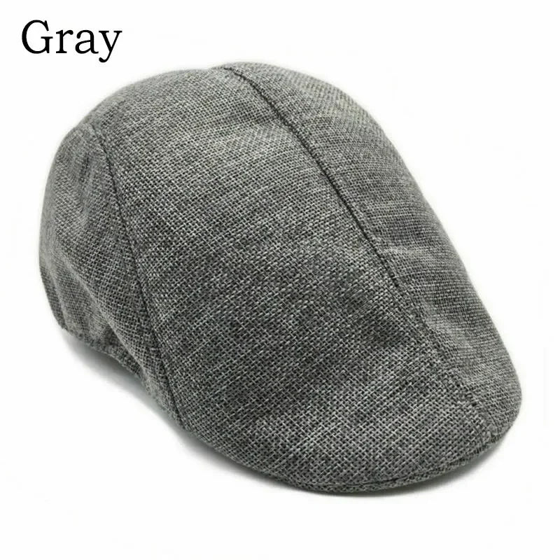Men Berets Cap British Style 2024 New Autumn Summer Linen Hats Fashion Flat Caps Classic Vintage Cabbie Cap Chapeau Homme