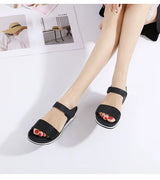 Women Sandals Summer Comfortable Breathable Wedge Sandals Women Casual Sports Sandals Women Rhinestone Face Platform Sandals