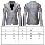 Sequins Blazers Shiny Sequins Suit Jacket Halloween Outfits Two Button Blazer Tuxedo Disco Glitter Party Blazer For Men Dinner