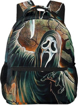 Horror Movie Backpack Adults School Bag Casual College Bag Travel Zipper Bookbag Hiking Daypack for Women Men