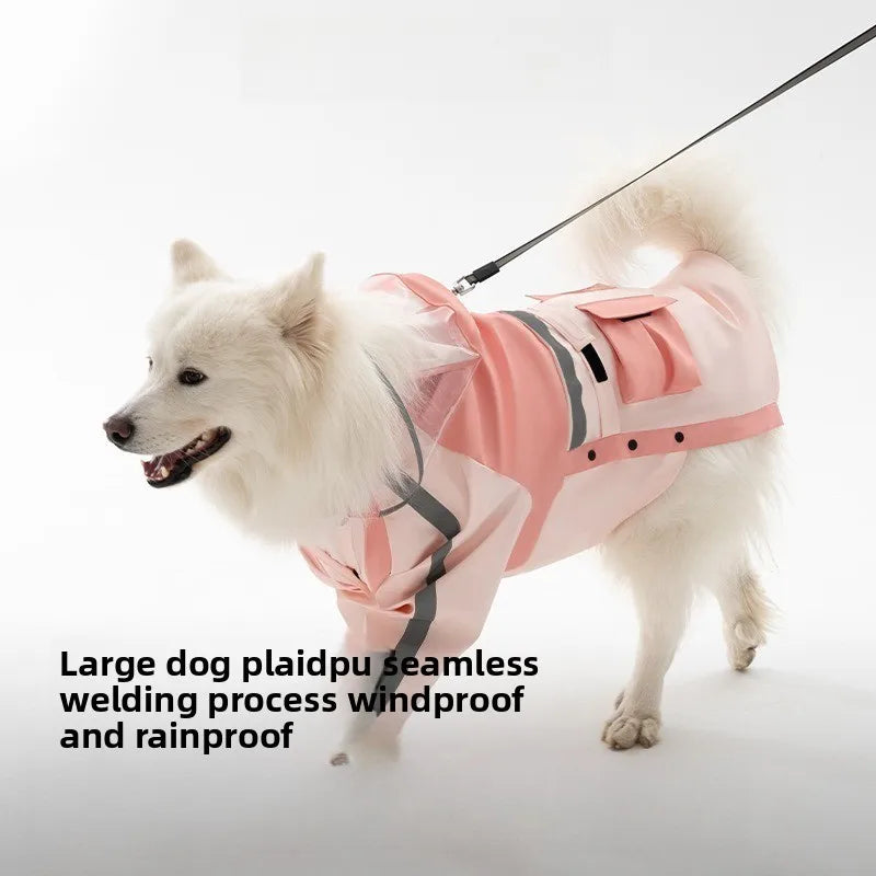 Dog raincoats are waterproof and reflective clothing for pets to wear when going out in the rain