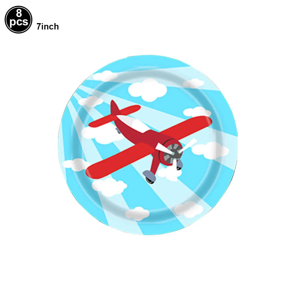 Fighter Plates Airplane Birthday Party Decor Plane Plates Blue Sky Plates Two Fly Paper Plates Napkins Party Supplies for Boys