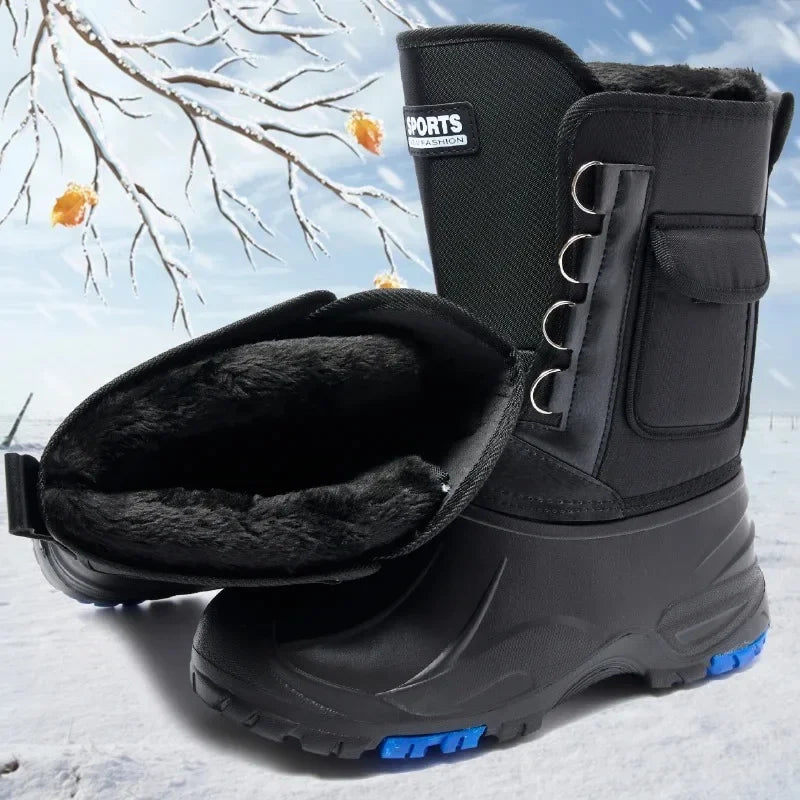 Winter Men's Outdoor Boots Warm Waterproof Snow Boots for Men Fishing Boots Men's Non-slip Hiking Boots Male Sneakers Work Boots