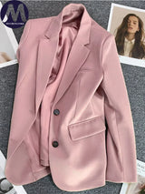 Blazer for Women 2025 Spring Autumn New Elegant Long Sleeve Office Blazer Coats Korean Fashion Casual Loose Appear Thin Blazers