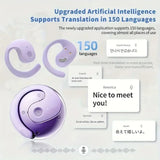 144-Language AI Translator Headphones Bluetooth 5.3 Wireless IPX7 Waterproof Real-Time Two-Way Translation for Global Business