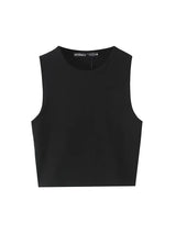TFMLN Summer Sleeveless Tops For Women Casual Crop Tops Basic Vest O-neck OL Slim Sleeveless Solid T Shirts 2025 Fashion New
