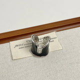 Retro Irregular Glossy Glazed Metal Open Ring for Women