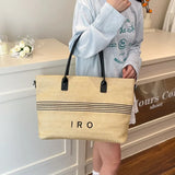 2025 New Woven Tote Bag for Women Bohemian Straw Beach Bag Large Capacity Summer Shoulder Bag Casual Vacation Rattan Purse