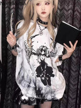 Harajuku Y2k Tops Japanese Tshirts for Women Summer Tees Streetwear Anime Print Camisetas Casual Fashion T Shirt 2025 Ropa Mujer