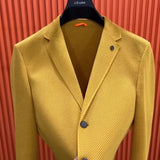 Jacket for Men Long Coats Single Breasted Striped Man Suits and Blazers Simple Original Classic Menswear Fashion 2024 Casual