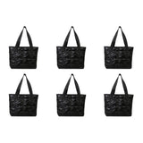 Fashion Tote Handbags for Women Black Large Capacity Soft Rhombus Bags Vinatge Quilted Shoulder Bag Purse for Travel Shopping