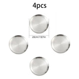 4pcs stainless steel silver plates, Korean style grilled meat plates, household circular trays, bone plates, cake plates