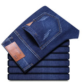 Men's Jeans Straight Leg Loose Elastic Business Casual Daily Versatile Men's Denim Pants 2025 New Outer Wear Men's Jeans Can Be Worn in All Seasons