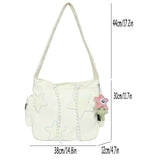 Simple Star Pattern Large Tote Bag, Corduroy Drawstring Shoulder Bag, Cute Tote Bag Canvas Bag