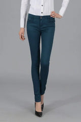 Women Dress Pants Tapered Leg  Colored Stretch Slim Jeans Skinny Trousers  Pockets  for Daily ouc073