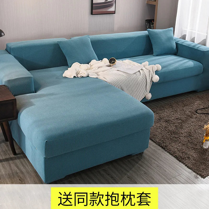 Sofa Cover for Living Room Thick Elastic Polar Fleece 1/2/3/4 Seater L-shaped Corner Sofa Cover for Sofa Chaise Longue
