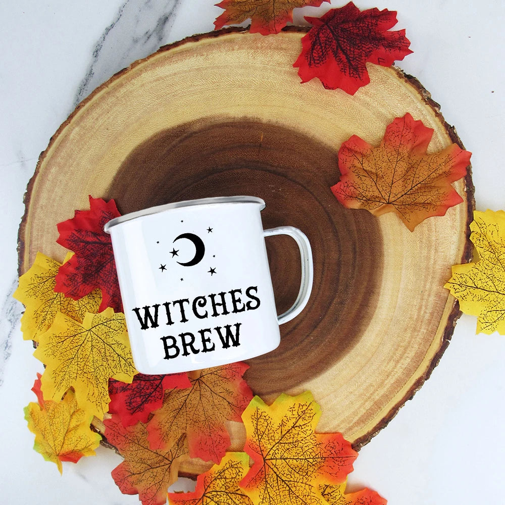 Witches Brew Coffee Mug Halloween Enamel Mug  halloween party mug gift Halloween Mug Drinkware Autumn Cup