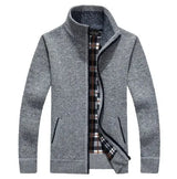 New Autumn and Winter Cardigan Sweater for Men, Warm Thick Loose Casual Stand Up Collar Knitted Zipper Cardigan