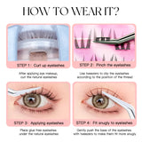 Self-Adhesive Lash Clusters Kit No Glue Individual Lashes Soft Idol False Eyelashes for Natural Volume Reusable Makeup Essential