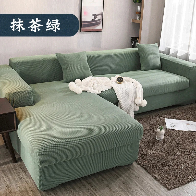 Sofa Cover for Living Room Thick Elastic Polar Fleece 1/2/3/4 Seater L-shaped Corner Sofa Cover for Sofa Chaise Longue