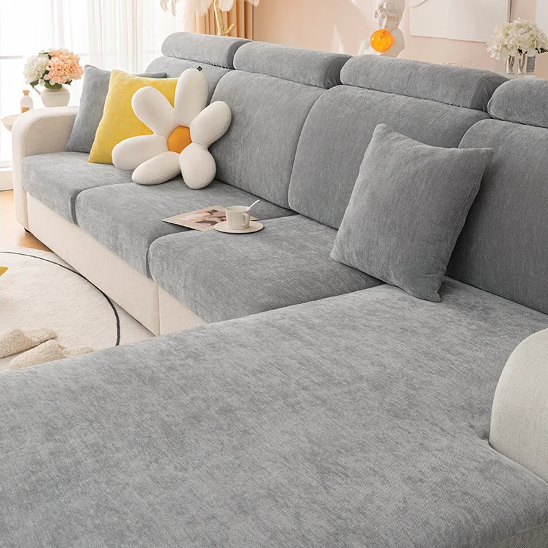 Solid color minimalist modern sofa cover is universal all year round, slip resistant, dirt resistant, pet friendly, and machine