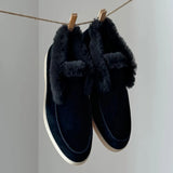 Genuine Leather Ankle Boots For Autumn 2025New Fur One-Piece Warm Woolen Shoes Snow Boot Thick-Soled Loafer Fur Boots For Winter