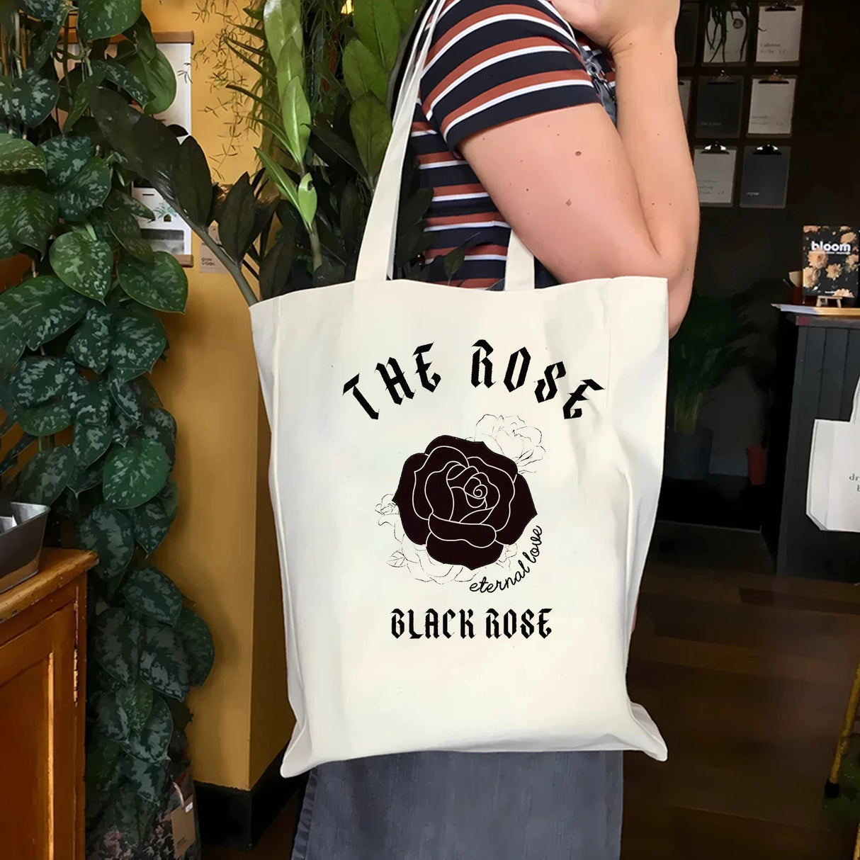 The Rose Kpop Tote bag Back To Me Tote bag Korean Group Women Fashion Print Shoulder Bag Canvas tote bag Reusable shopping bag