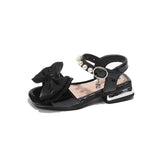 Girls Princess Sandals Sweet Elegant Kids Sandals Dance Wedding Non-slip 2025 Summer New Girls Dress Shoes Big Bows Ins Trendy