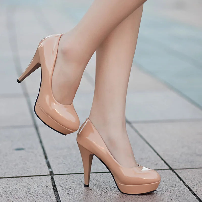 Women's high heels spring new elegant heel women's shoes designer women's single shoe comfortable professional thick heels туфли
