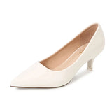 New Women's Shoes On Heels Elegant Medium High Heeled Ladies Pointed Toe 5cm Fashion Pumps For Woman Office Black Pink Red