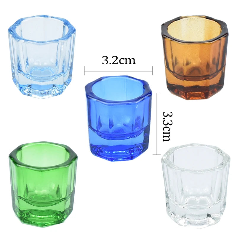 Dentistry Mixing Bowls Glass Dish Household Octagonal Cups for Dental Lab Powder Holder Container Tool