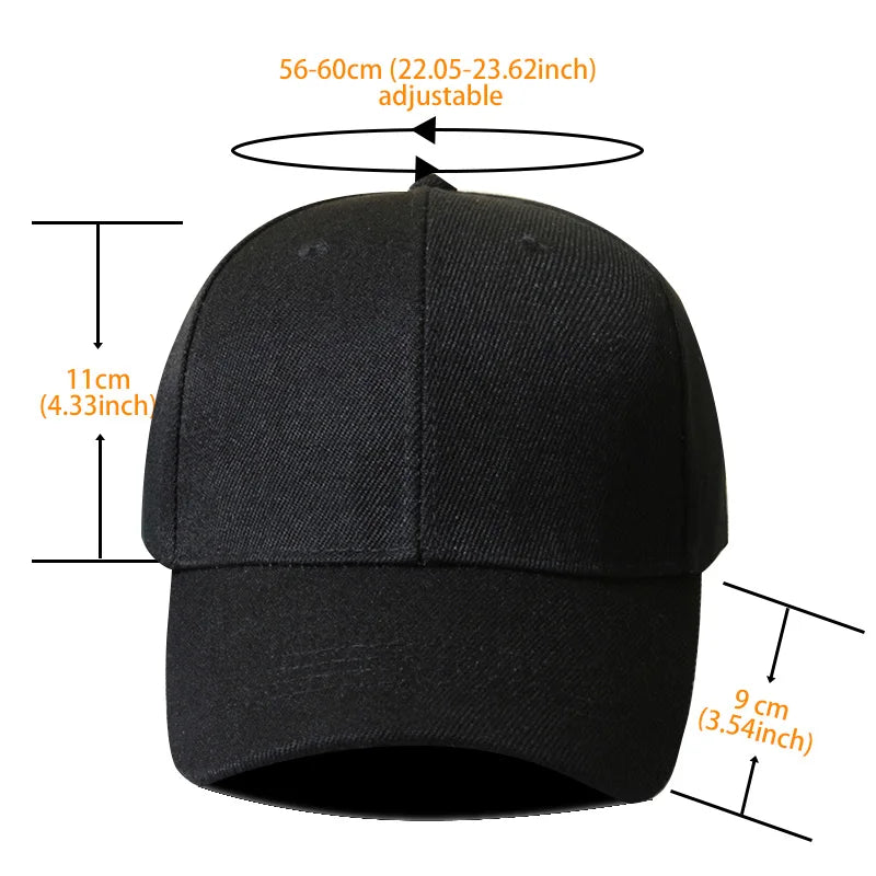 Classic Plain Baseball Cap for Men and Women, multi colors available