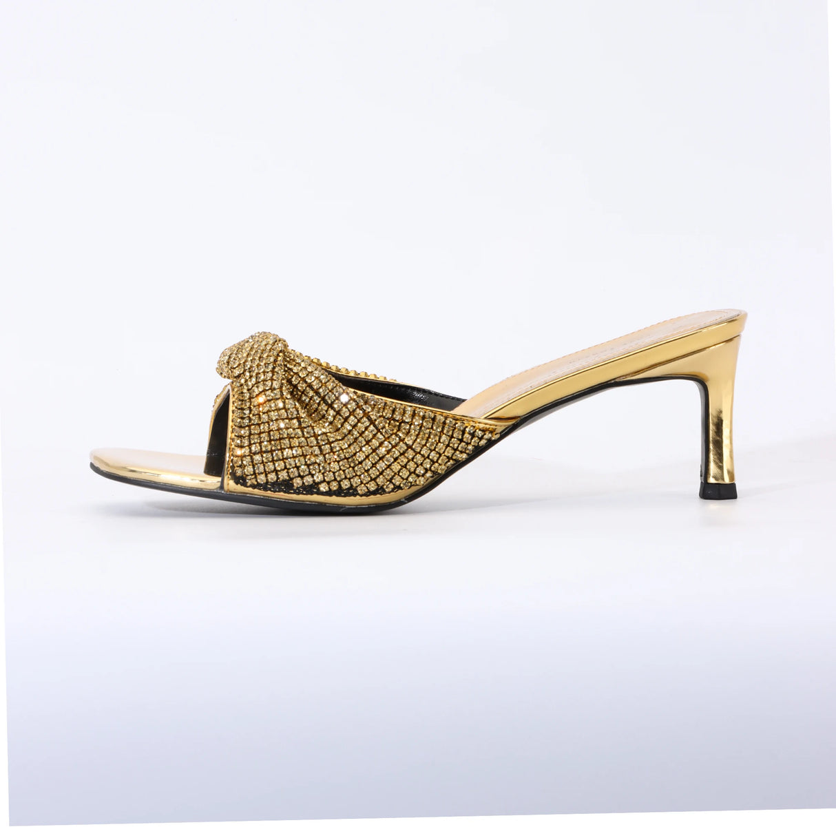 Rhinestone Sandals Black Heels for Women Luxury Shoes 2024 Designer Sandals Wedding Evening Dress Stripper Heels