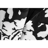 2025 New Designed Fashion Pu Patchwork Floral Office Wear Slim Blazer For Women Ladies