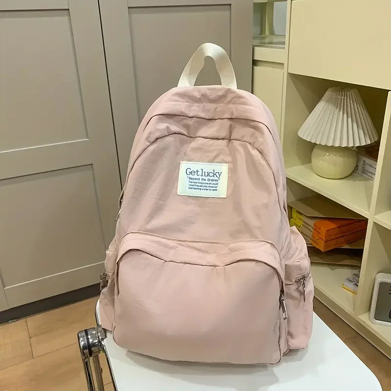 2025 Korean Backpack Women Ins Style College Bag - Simple Boho Versatile Rucksack Lightweight Casual Laptop Bag