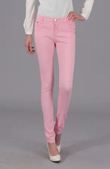 Women Dress Pants Tapered Leg  Colored Stretch Slim Jeans Skinny Trousers  Pockets  for Daily ouc073