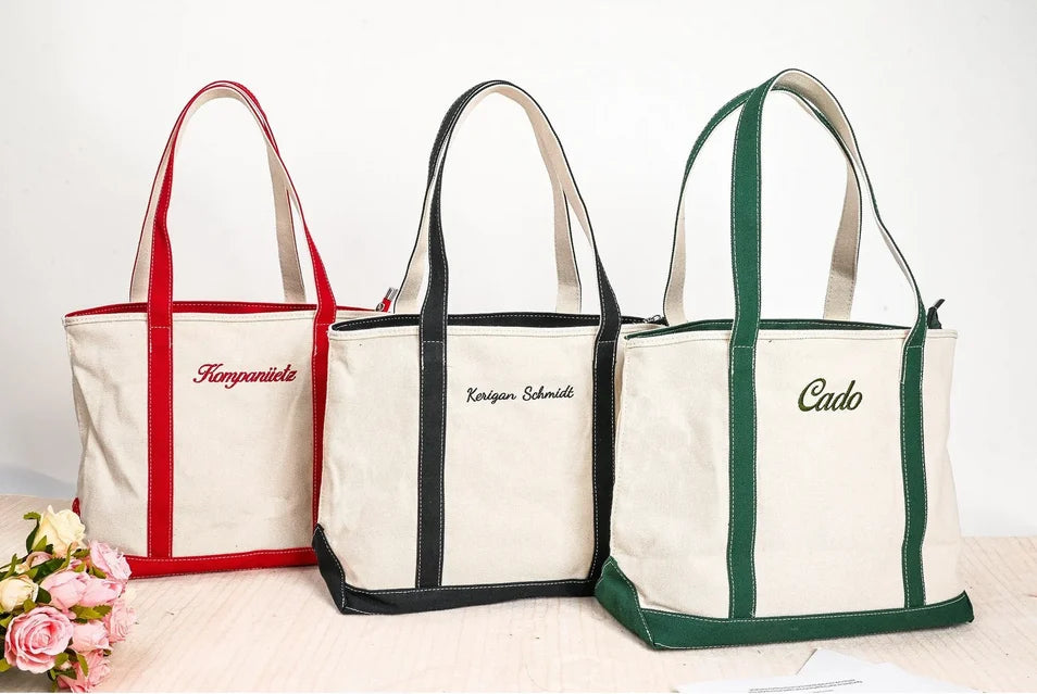 Custom Tote Bag, Bridesmaid Gift, Personalized Text Canvas Tote Bag, Bride Gift for Her, Embroidered Tote Bag, Best Friend Gift