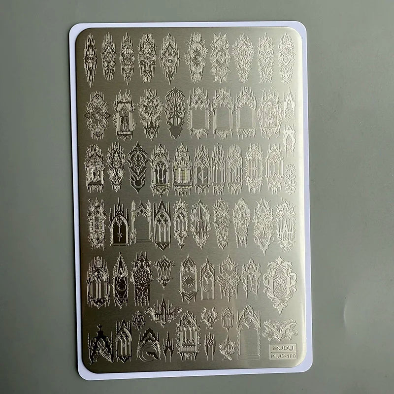 XMQ NAIL ART STAMPING PLATES CAVED WINDOW IMAGE PLATES