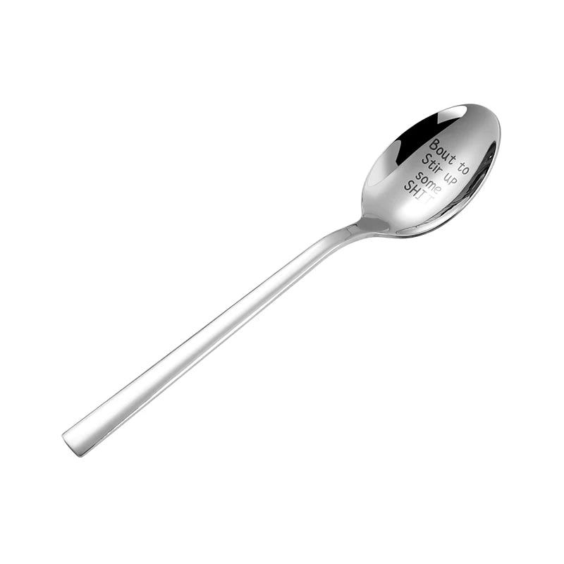 1Piece Tableware Spoon Stainless Steel Spoon Christmas Coffee Spoon High Quality Dessert Tea Ice Cream Fruit Spoon Tablewre