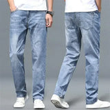 Jeans Men's Summer Straight Leg Loose Large Leg Autumn Thick Wear-resistant Men's Casual Pants Korean Trousers