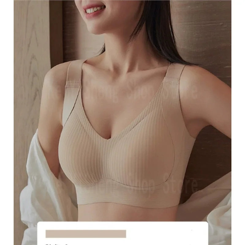 Lingerie women's bra anti-sagging large size adjustable seamless breast bra for women comfortable sexy