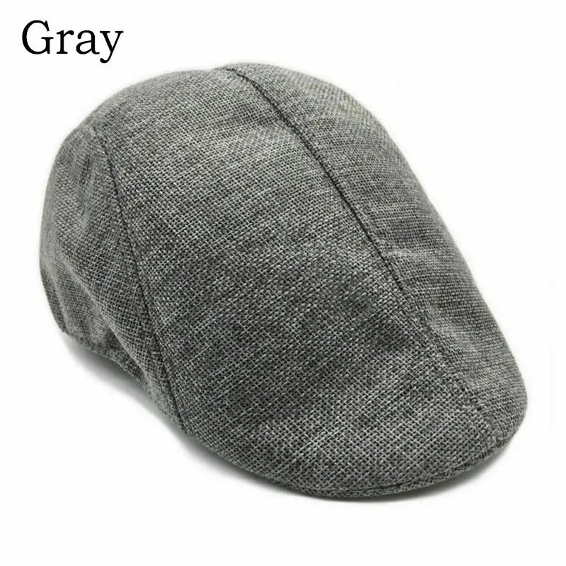 Men Berets Cap British Style 2024 New Autumn Summer Linen Hats Fashion Flat Caps Classic Vintage Cabbie Cap Chapeau Homme