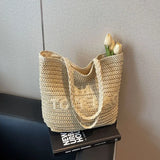 2025 Woven Large Tote Bag for Women, Fashion Shoulder Bag Casual Handbag, Stylish Beach Bag Spacious Designer Purse Trendy