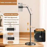 Tablet Stand Phone Holder Floor Lazy Support Stand Desktop Live Broadcast Stand Aluminum Alloy Retractable iPad Clip