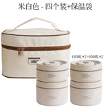 Insulated cooking pot, stackable stainless steel bento box, microwaveable stainless steel container, lunch box